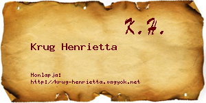 Krug Henrietta névjegykártya